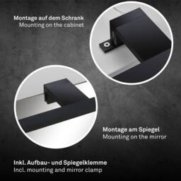 BRILONER Black LED Bathroom Mirror Light 10W 1000lm IP44 - thumbnail 5