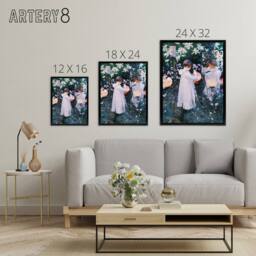 "Artery8 John Singer Sargent Carnation Lily Rose Framed Canvas Wall Art Print - Size: W12"" x H16""" - thumbnail 4