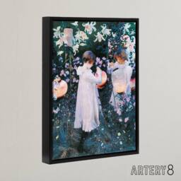 "Artery8 John Singer Sargent Carnation Lily Rose Framed Canvas Wall Art Print - Size: W12"" x H16""" - thumbnail 2