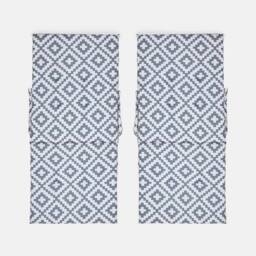 OHS 2 x Geo Print Garden Seat Pad Outdoor High Back Chair Cushion in Grey - thumbnail 4