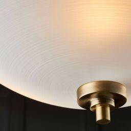Loops Semi Flush Ceiling Light Antique Brass Glass 3 Bulb Feature Lamp Holder Fitting in Clear - thumbnail 4