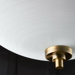 Loops Semi Flush Ceiling Light Antique Brass Glass 3 Bulb Feature Lamp Holder Fitting in Clear - thumbnail 3