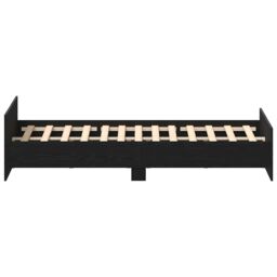 Berkfield Home Bed Frame without Mattress Black Oak 180x200 cm Engineered Wood in Brown - thumbnail 7
