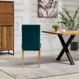 Artemis Home Maiolo Velvet Dining Chairs - Set of 2 in Teal - thumbnail 6