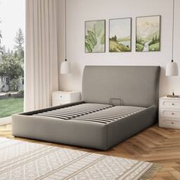Artemis Home Bethany Fabric 150cm Kingsize Ottoman Bed Frame with Storage in Light Brown - Size: King - thumbnail 3