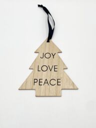 SVNX Wooden Christmas Tree Ornaments - 4 Pack in Beige - thumbnail 6