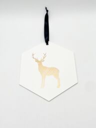 SVNX Wooden Christmas Tree Ornaments - 4 Pack in Beige - thumbnail 5