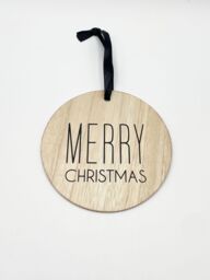 SVNX Wooden Christmas Tree Ornaments - 4 Pack in Beige - thumbnail 4