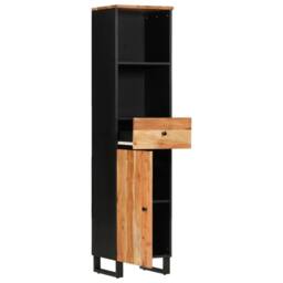 Berkfield Home Bathroom Cabinet 38x33x160 cm Solid Wood Acacia in Brown - Size: 38 x 33 x 160 cm - thumbnail 3