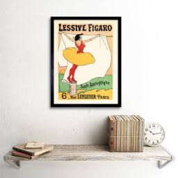 "Wee Blue Coo Figaro Washing Powder Soap Paris France 12x16"" Framed Wall Art Print in Yellow - Size: W12"" x H16""" - thumbnail 2