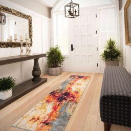 Kukoon Bright Multicolour Distressed Abstract Living Area Rug - Size: 60 cm x 240 cm - thumbnail 6