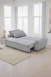 More4Homes Freya 3 Seater Pull Out Jumbo Cord Sofa Bed in Light Grey - thumbnail 3