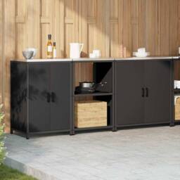 Berkfield Home Modern with Shelf Other with Storage with Door 3 pcs Black Cold-r - thumbnail 4