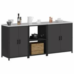 Berkfield Home Modern with Shelf Other with Storage with Door 3 pcs Black Cold-r - thumbnail 1