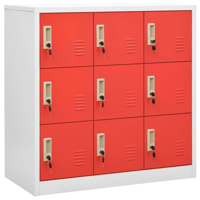 Berkfield Home Locker Cabinet Light Grey & Red 90x45x92.5 cm Steel - image 1