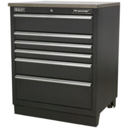 Loops 775mm Heavy Duty Modular Floor Cabinet - 6 Locking Drawers - Steel Construction in Metallics - thumbnail 4