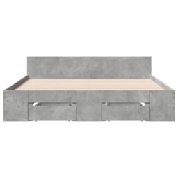 Berkfield Home Bed Frame with Drawers without Mattress Concrete Grey 135x190 cm Double - thumbnail 4