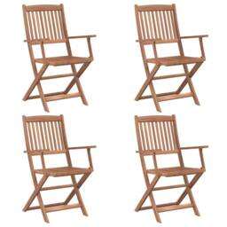 Berkfield Home 5 Piece Folding Outdoor Dining Set Solid Acacia Wood in Brown - thumbnail 3
