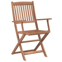 Berkfield Home 5 Piece Folding Outdoor Dining Set Solid Acacia Wood in Brown - thumbnail 4