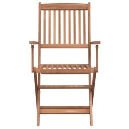 Berkfield Home 5 Piece Folding Outdoor Dining Set Solid Acacia Wood in Brown - thumbnail 5