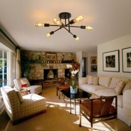 COMELY Sputnik Ceiling Lights, 6-Light Matte Black Flush Ceiling Lights, 52cm - thumbnail 6