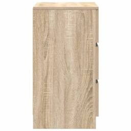 Berkfield Home Bedside Cabinet with 3 Drawers Sonoma Oak 39x35x65 cm in Light Tan - Size: 39 x 35 x 65 cm - thumbnail 7