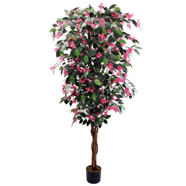 Leaf Artificial Pink Flowering Tree 180cm Giant Bougainvillea in Dark Pink - image 1