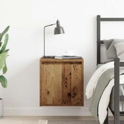 Berkfield Home Wall-Mounted Bedside Cabinet Old Wood 38x34x40 cm in Brown - Size: 38 x 34 x 40 cm - thumbnail 3