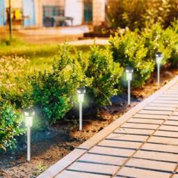 Nordara 10 Pack Solar Stake Lights Outdoor Garden Pathway Lamp in Silver - Size: 100 cm x 100 cm - thumbnail 3