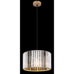 Netlighting Run Pendant Ceiling Light Wood Look K5 Crystals Smoke Colored 1x E27 in Brown - thumbnail 4
