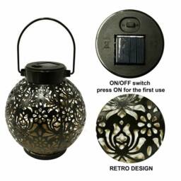 EONLION 2Pcs Solar Powered LED Morrocan Lantern in Bronze - Size: 100 cm - thumbnail 5