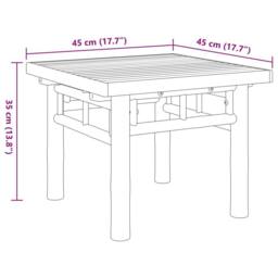 Berkfield Home Beautiful Coffee Table 45x45x35 cm Bamboo in Brown - Size: 45 x 45 x 35 cm - thumbnail 8