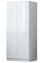 FWStyle Stora White Gloss 2 Door Double Wardrobe Push To Open Soft Close (H) 180 (W) 80 (D) 50cm - thumbnail 5
