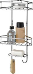 simpa Chrome Shower Caddy & Extendable Mirror Set in Metallic Silver - thumbnail 2