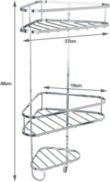 simpa Chrome Shower Caddy & Extendable Mirror Set in Metallic Silver - thumbnail 4
