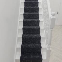 runrug Stair Runner Carpet for Staircases - Soft & Comfy, 9mm - 'Vines' in Grey - Size: 60 cm x 480 cm - thumbnail 4