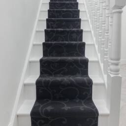 runrug Stair Runner Carpet for Staircases - Soft & Comfy, 9mm - 'Vines' in Grey - Size: 60 cm x 480 cm - thumbnail 3