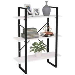 Berkfield Home 3-Tier Book Cabinet White 80x30x105 cm Solid Pine Wood - Size: 80 x 30 x 105 cm - thumbnail 3