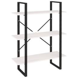 Berkfield Home 3-Tier Book Cabinet White 80x30x105 cm Solid Pine Wood - Size: 80 x 30 x 105 cm - thumbnail 1