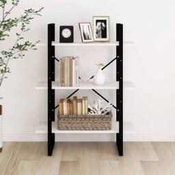 Berkfield Home 3-Tier Book Cabinet White 80x30x105 cm Solid Pine Wood - Size: 80 x 30 x 105 cm - thumbnail 4