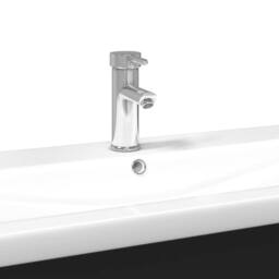 Berkfield Home Elegant Bathroom Sink Cabinet with Built-in Basin Black - thumbnail 8