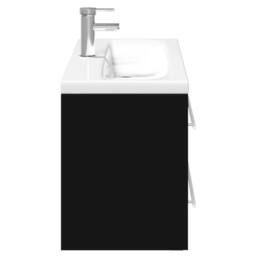 Berkfield Home Elegant Bathroom Sink Cabinet with Built-in Basin Black - thumbnail 6