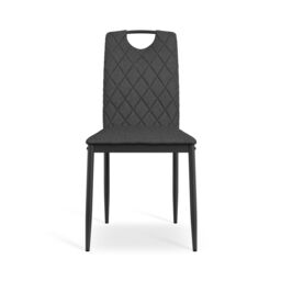 More4Homes Set Of 6 Monza Fabric Dining Chair Modern Padded Seat Metal Legs Kitchen in Charcoal - thumbnail 3