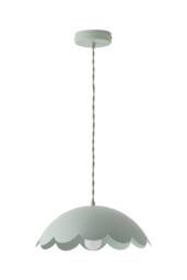 ValueLights Millie Metal Flower Style Scallop Ceiling Pendant Light in Pale Green - thumbnail 6