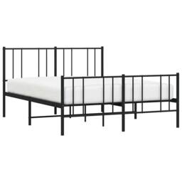 Berkfield Home Metal Bed Frame with Headboard & Footboard Black 120x200 cm - Size: Small Double - thumbnail 5