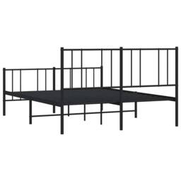 Berkfield Home Metal Bed Frame with Headboard & Footboard Black 120x200 cm - Size: Small Double - thumbnail 8