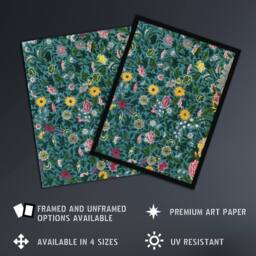 Artery8 Owen Jones Colourful Chinese Botanical Pattern Framed Wall Art Print - Size: A4 - thumbnail 2
