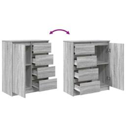 Berkfield Home Sideboard with Drawers Grey Sonoma 71x35x84 cm Engineered Wood - Size: 71 x 35 x 84 cm - thumbnail 9