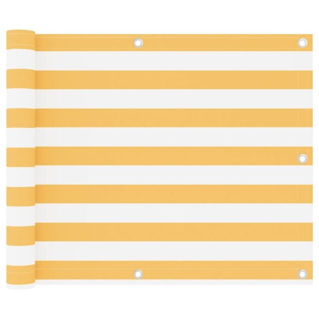 Berkfield Home Balcony Screen White & Yellow 75x500 cm Oxford Fabric - image 1