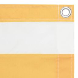 Berkfield Home Balcony Screen White & Yellow 75x500 cm Oxford Fabric - thumbnail 2